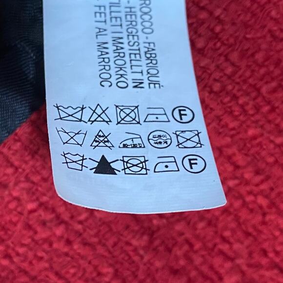 Zara Tweed Blazer Single Breasted High Collar Crest Buttons Down Red Womens XS - Picture 8 of 9